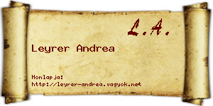 Leyrer Andrea névjegykártya
